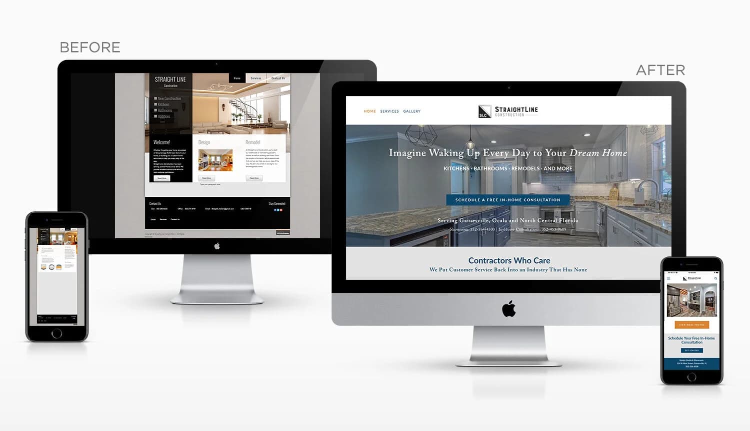 Before and after contractor website redesign — Salt Lake City